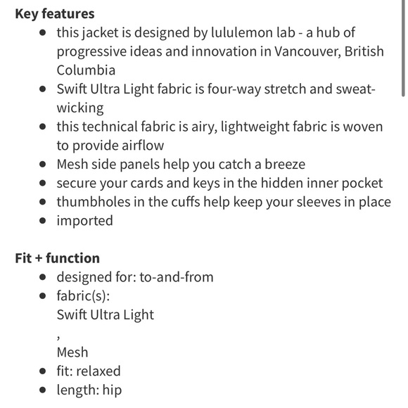 Lululemon Noir Jacket Sz 8 Lightweight, Thumbholes, Mesh, Black Animal Print - Picture 13 of 14